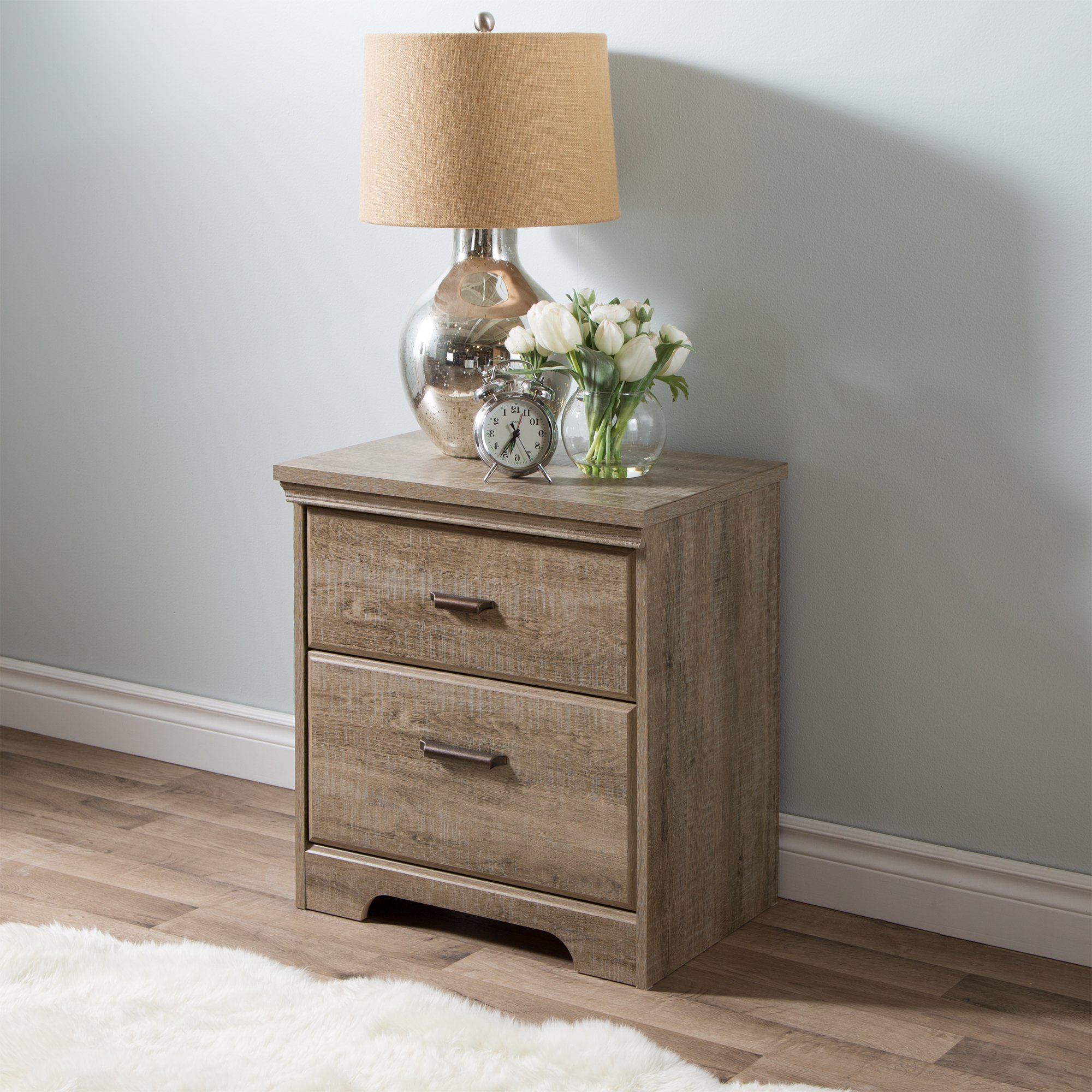 9066060 Weathered Oak 2-Drawer Nightstand - Versa-2