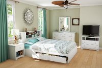 10036 White Queen Mates Bed with Headboard - Vito -2