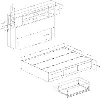 10036 White Queen Mates Bed with Headboard - Vito -3