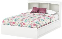 10039 White Mates Full Size Bed with Bookcase Headboard - Step One