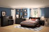 10040 Black Queen Mates Bed with Headboard - Vito -2