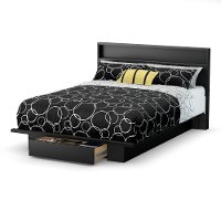 10042 Black Full/Queen Platform Bed with Headboard - Holland