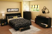 10042 Black Full/Queen Platform Bed with Headboard - Holland-2