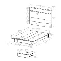10042 Black Full/Queen Platform Bed with Headboard - Holland-3