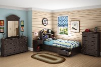 10048 Chocolate Twin Mates Bed - Summer Breeze -2