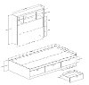 10049 Black Twin Mates Bed and Bookcase Headboard - Spark -3