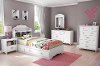 10050 White Twin Mates Bed with Bookcase Headboard - Tiara -2