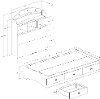 10050 White Twin Mates Bed with Bookcase Headboard - Tiara -4
