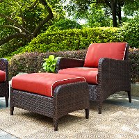 KO70032BR Wicker Patio Chair and Ottoman in Sangria - Kiawah-2