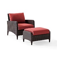 KO70032BR Wicker Patio Chair and Ottoman in Sangria - Kiawah-7