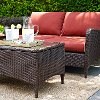 KO70029BR 2 Piece Wicker Patio Furniture Loveseat and Table in Sangria - Kiawah -3