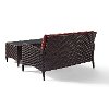 KO70029BR 2 Piece Wicker Patio Furniture Loveseat and Table in Sangria - Kiawah -6