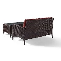 KO70029BR 2 Piece Wicker Patio Furniture Loveseat and Table in Sangria - Kiawah -6