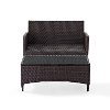KO70029BR 2 Piece Wicker Patio Furniture Loveseat and Table in Sangria - Kiawah -7