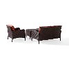KO70031BR 3 Piece Wicker Patio Furniture Set - Loveseat, Arm Chair and Table in Sangria - Kiawah -4