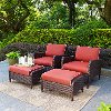 KO70033BR 4 Piece Wicker Patio Chair and Ottoman in Sangria - Kiawah -3