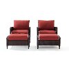 KO70033BR 4 Piece Wicker Patio Chair and Ottoman in Sangria - Kiawah -5
