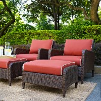 KO70033BR Sangria 4 Piece Wicker Outdoor Patio Furniture Set - Kiawah-2
