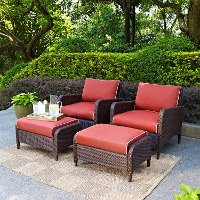 KO70033BR Sangria 4 Piece Wicker Outdoor Patio Furniture Set - Kiawah-3