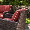 KO70028BR 4 Piece Wicker Patio Furniture Set - Loveseat, Arm Chairs and Table in Sangria - Kiawah -6