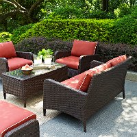 KO70028BR Sangria 4 Piece Wicker Patio Furniture Set - Kiawah-5