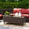 CO7209-BR Dark Brown Wicker Glass Top Table - Kiawah -2