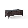 CO7209-BR Dark Brown Wicker Glass Top Table - Kiawah -4