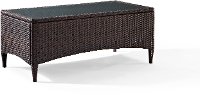 CO7209-BR Dark Brown Wicker Glass Top Table - Kiawah -4