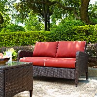 CO7117-BR Sangria Wicker Loveseat - Kiawah
