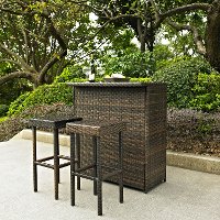 KO70009BR Dark Brown Wicker Bar Set - Palm Harbor