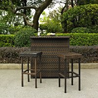 KO70009BR Dark Brown Wicker Bar Set - Palm Harbor -3