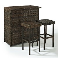 KO70009BR Dark Brown Wicker Bar Set - Palm Harbor -5