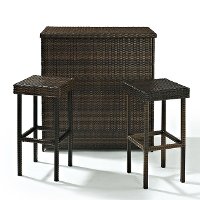 KO70009BR Dark Brown Wicker Bar Set - Palm Harbor -6