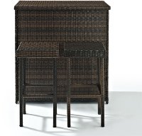 KO70009BR Dark Brown Wicker Bar Set - Palm Harbor -7