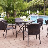 KO70012BR Dark Brown 5 Piece Wicker Furniture Set - Palm Harbor -2