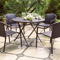 KO70012BR Dark Brown 5 Piece Wicker Furniture Set - Palm Harbor -3