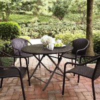 KO70012BR Dark Brown 5 Piece Wicker Furniture Set - Palm Harbor -5