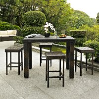 KO70010BR Brown 5 Piece Counter Height Wicker Furniture Set - Palm Harbor -2