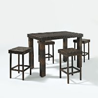 KO70010BR Brown 5 Piece Counter Height Wicker Furniture Set - Palm Harbor -3
