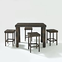 KO70010BR Brown 5 Piece Counter Height Wicker Furniture Set - Palm Harbor -4