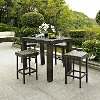 KO70010BR Dark Brown 5 Piece Counter Height Wicker Dining Set - Palm Harbor