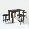 KO70010BR Dark Brown 5 Piece Counter Height Wicker Dining Set - Palm Harbor -3