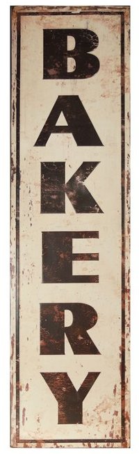 Vertical Metal Bakery Sign