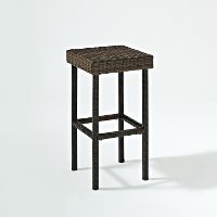 CO7107-BR Dark Brown 24 Inch Wicker Counter Height Stools (Set of 2) - Palm Harbor