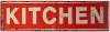 Clearance Antique Red Metal Kitchen Sign Horizontal