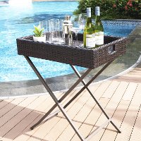 CO7206-BR Dark Brown Wicker Butler Tray - Palm Harbor-2