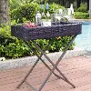 CO7206-BR Palm Harbor Wicker Patio Butler Tray