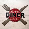 Clearance Metal Fork and Knife 'Diner' Sign