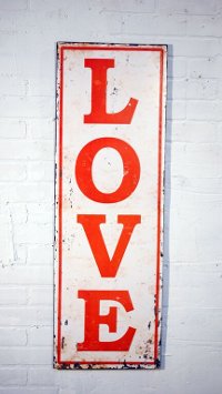 Metal Love Vertical Sign