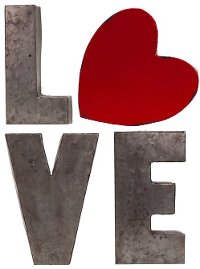 Metal Love Word Wall Decor with Heart